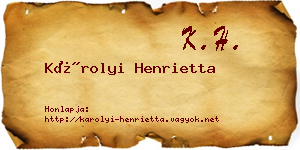 Károlyi Henrietta névjegykártya