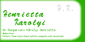 henrietta karolyi business card
